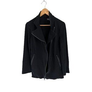 EILEEN FISHER Full Zip Jacket Athletic Sweatshirt Collated Black Zippers Size Sm